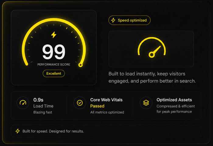 Core Web Vitals and page speed performance metrics