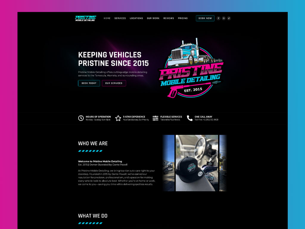 Local business website optimized for search