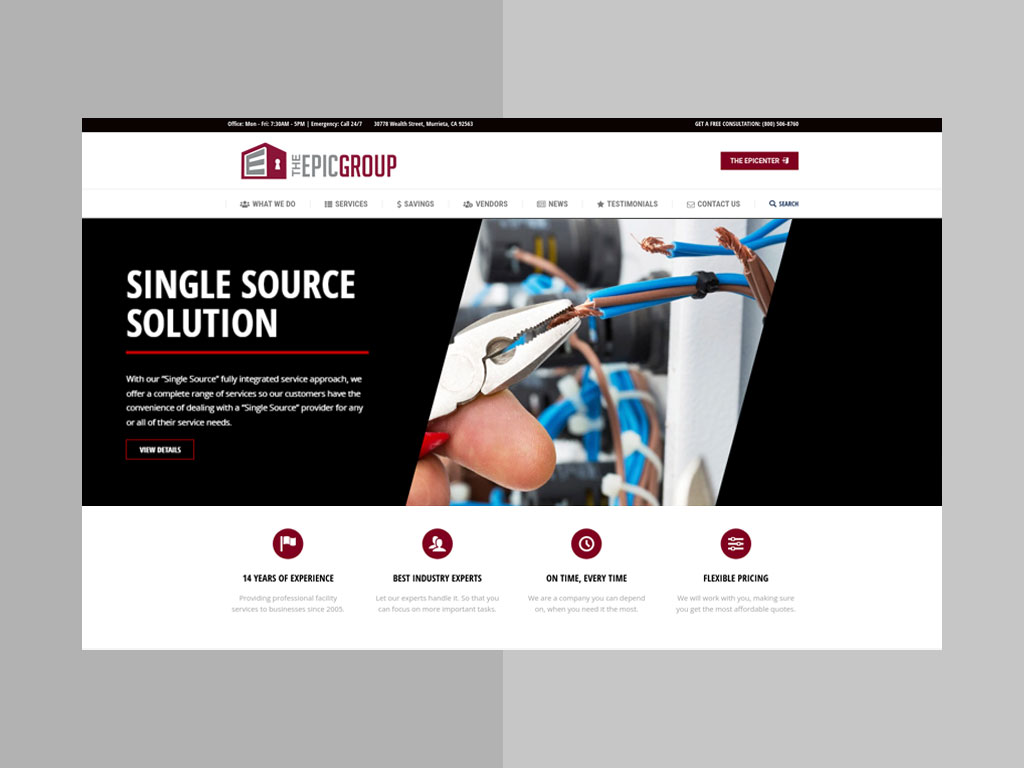 facility maintenance company website design