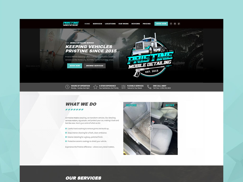 mobile detailing company website design