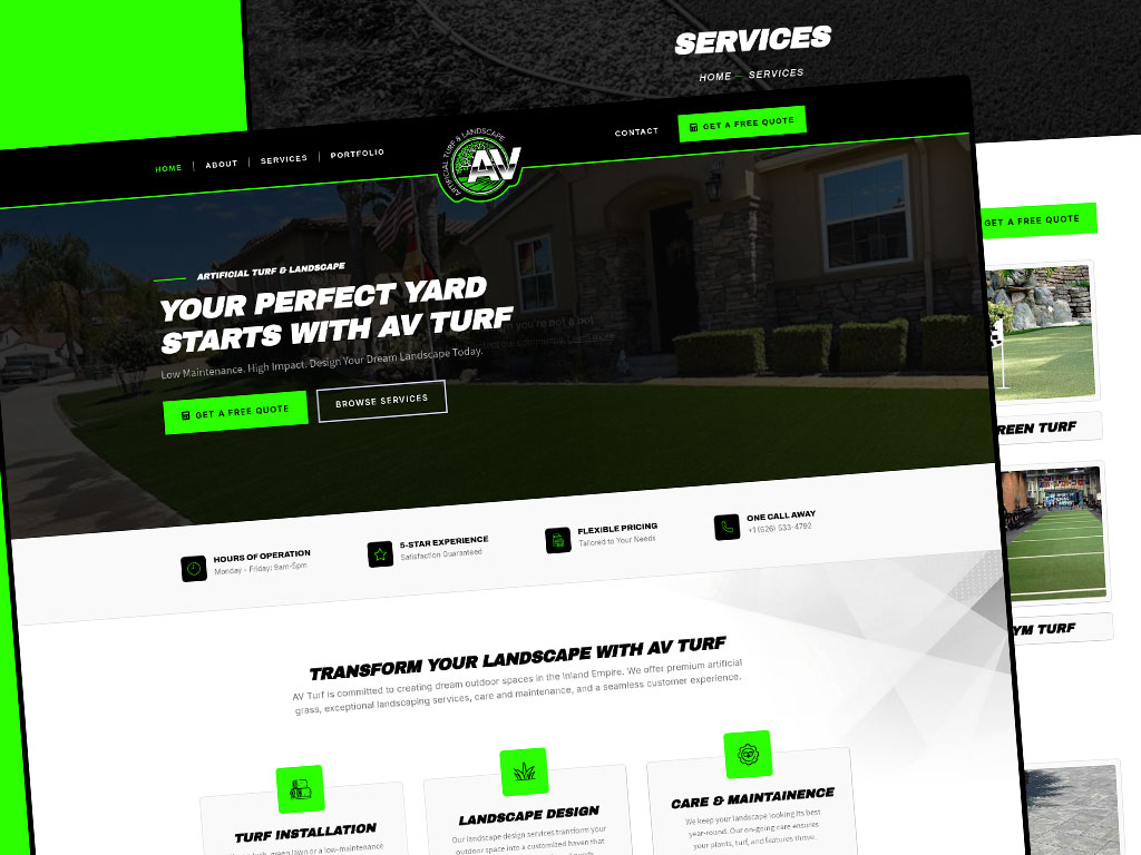 av turf and landscape website design