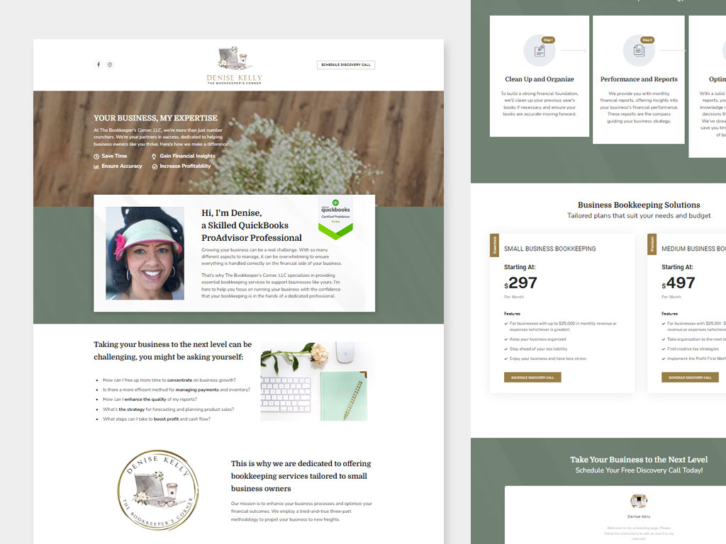 Bookkeeper Company Website Design