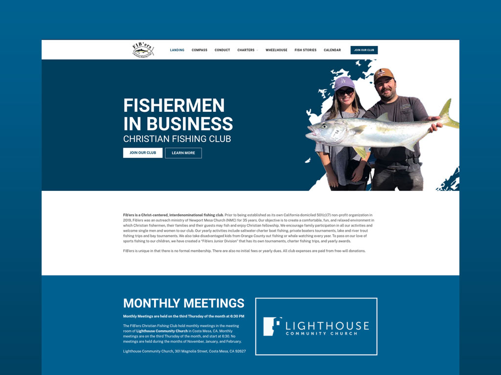 fishing charter website design