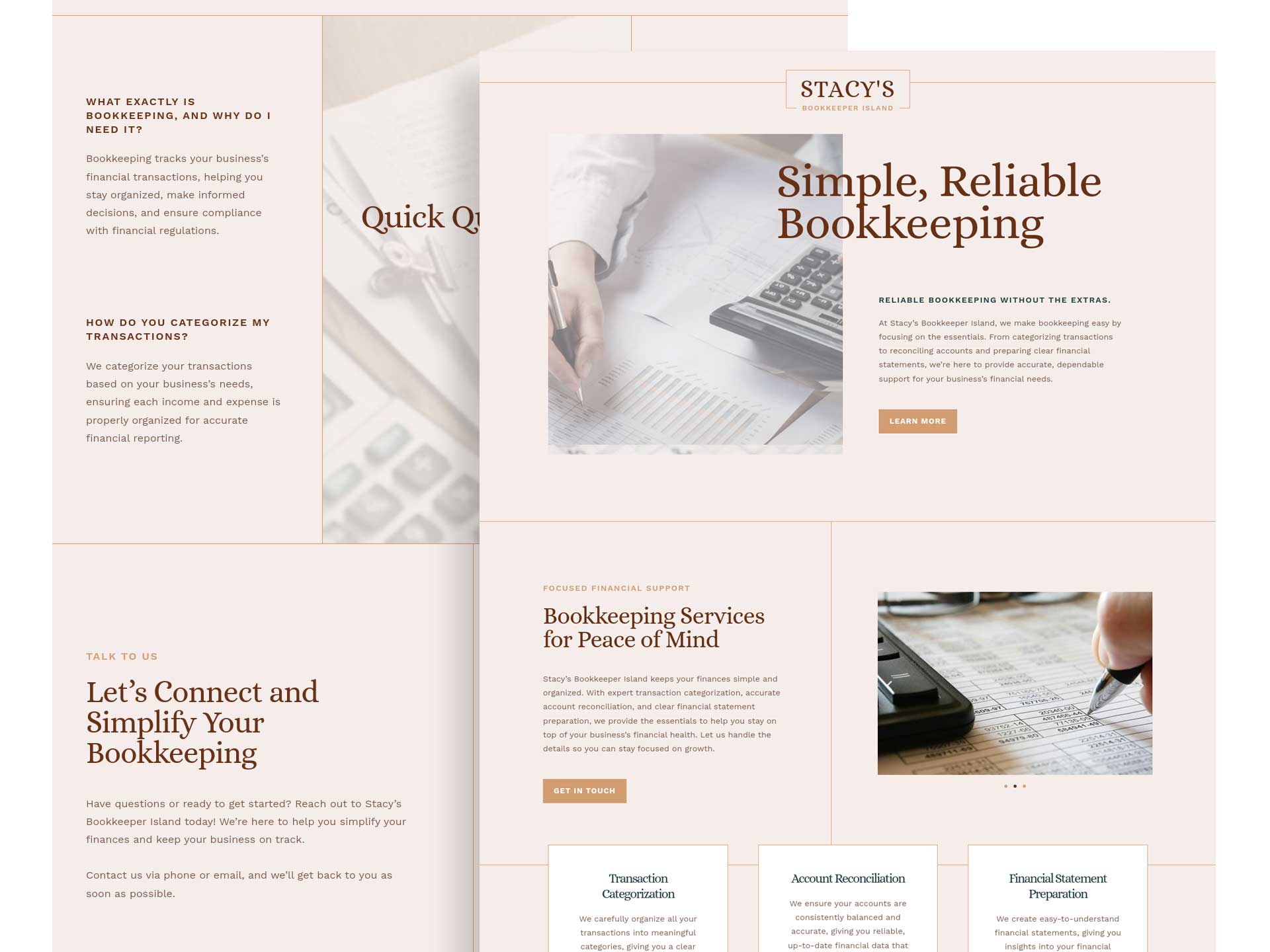 bookkeeper website design